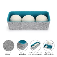 Welaxy Felt 3 Wool Dryer Balls with Turquoise Storage Tray