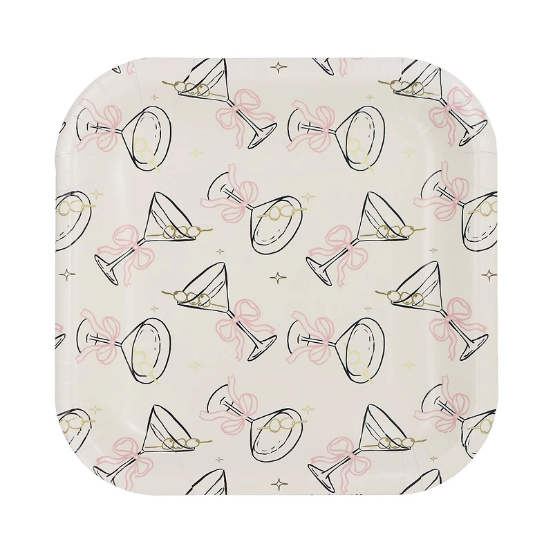 7" Square Martinis Snack Plates by Celebrate It™