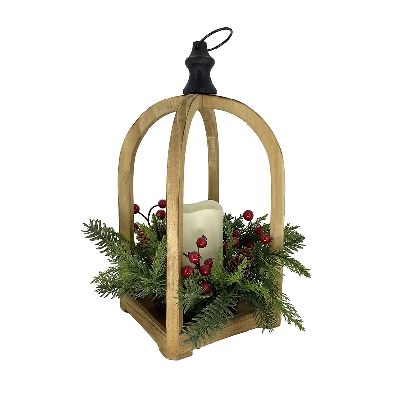 Pine & Foliage LED Pillar Lighted Lantern by Ashland