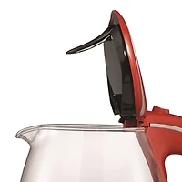 Brentwood 1.7L Red Cordless Tempered-Glass Electric Kettle