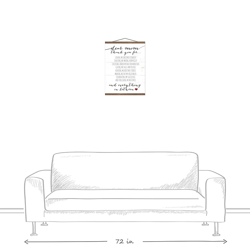 Thank You Mom Teak Hanging Canvas