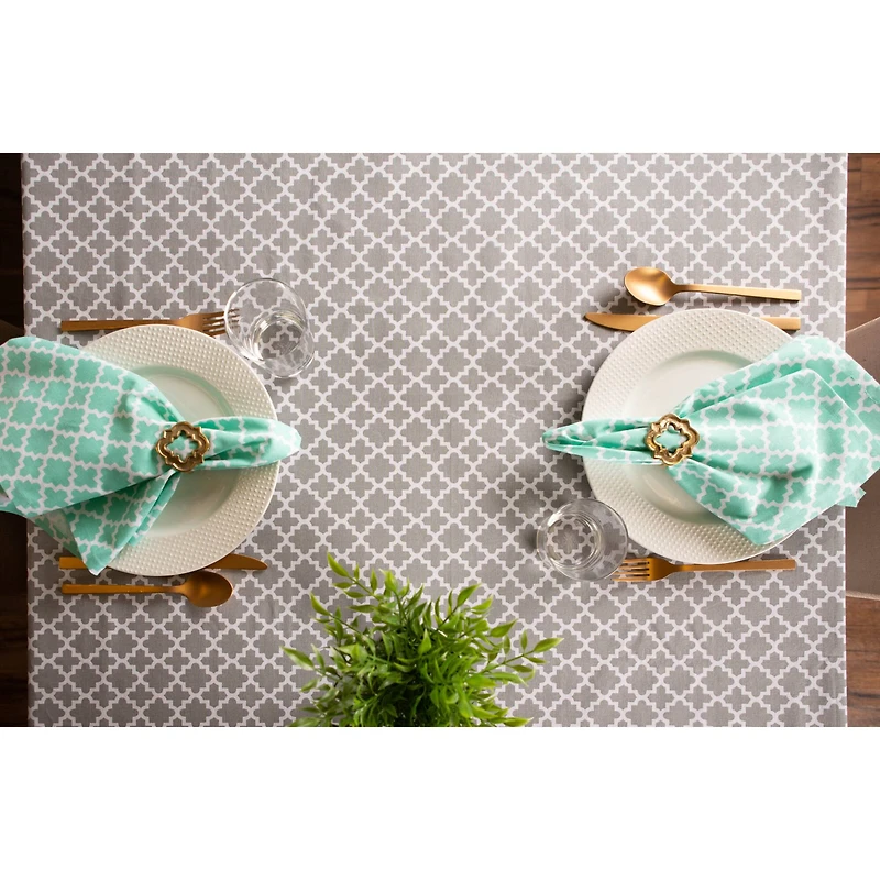 Gray Lattice Tablecloth 60" x 104"