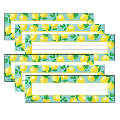Teacher Created Resources Lemon Zest Flat Name Plates, 6 Packs of 36