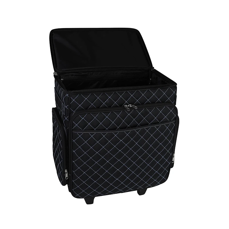 Everything Mary Black & Blue Quilted Rolling Craft Bag