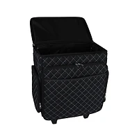 Everything Mary Black & Blue Quilted Rolling Craft Bag