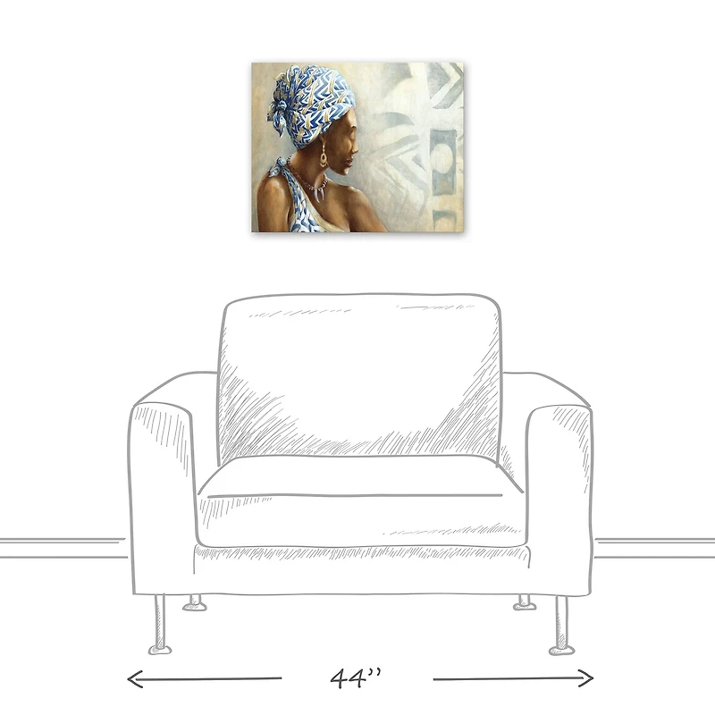 African Women In Head Wrap 20" x 16" Canvas Wall Art
