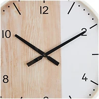 23.5" Woodgrain & White 2-Tone Wall Clock