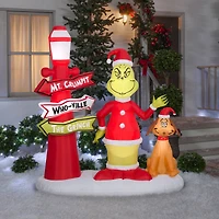 6ft. Airblown® Inflatable Christmas Grinch & Max with Lamp Post
