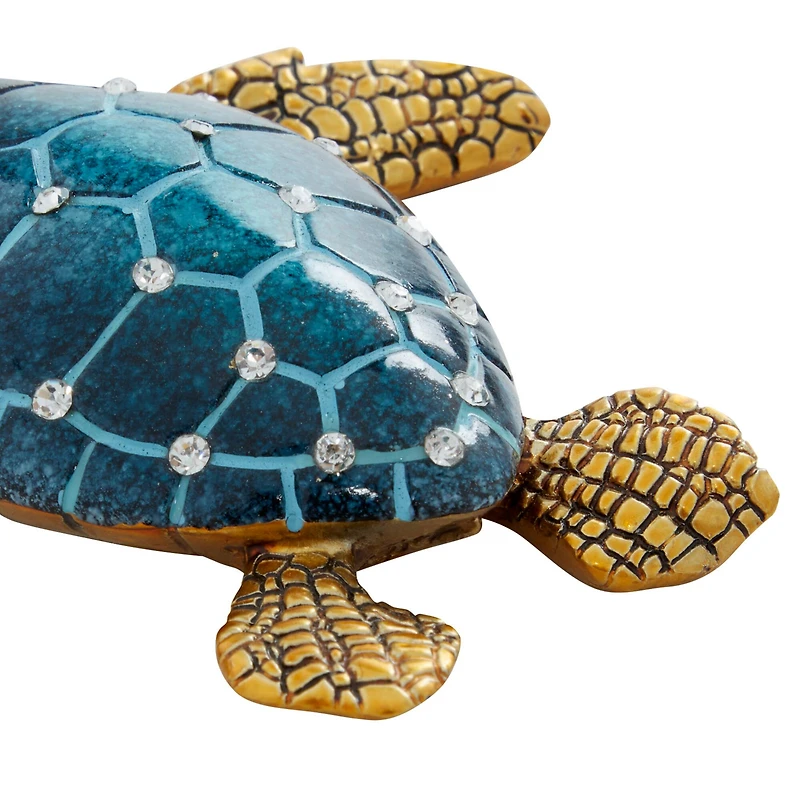 5" Brown Polystone Coastal Turtle Sculpture Set