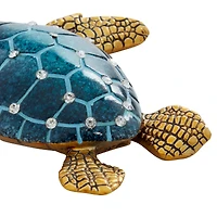 5" Brown Polystone Coastal Turtle Sculpture Set