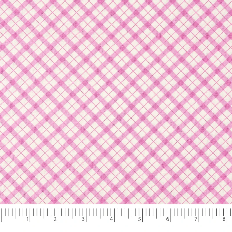 SINGER Pink Check Cotton Fabric
