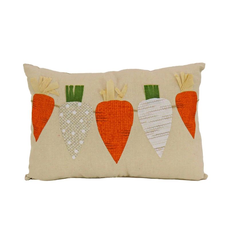 18'' x 10'' String of Carrots Easter Pillow