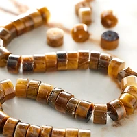 Yellow Tiger Eye Round Heishi Beads by Bead Landing™, 6mm