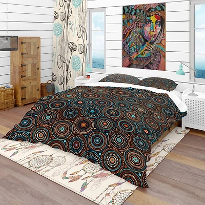 Designart 'Ethnic Geometric Pattern' Bohemian & Eclectic Bedding Set