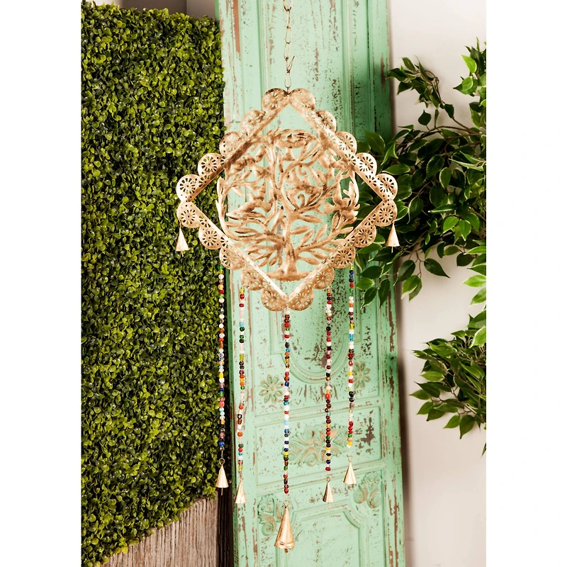 29" Gold Metal Tree Eclectic Windchime