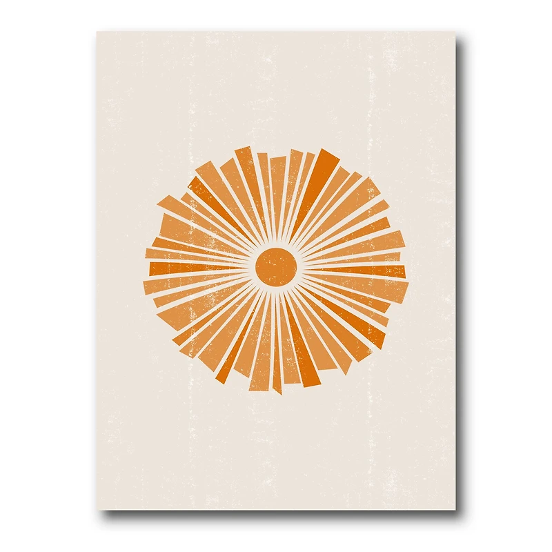 Designart - Minimal Orange Radiant Sun I