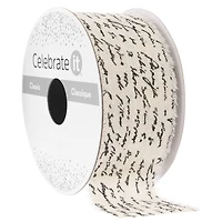 1.5" x 3yd. Natural Script Cotton Ribbon by Celebrate It™ Classic