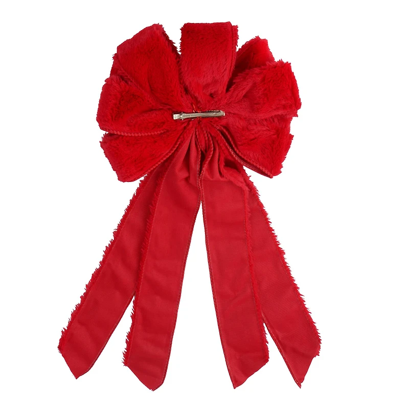 21" Faux Fur Tree Bow by Celebrate It