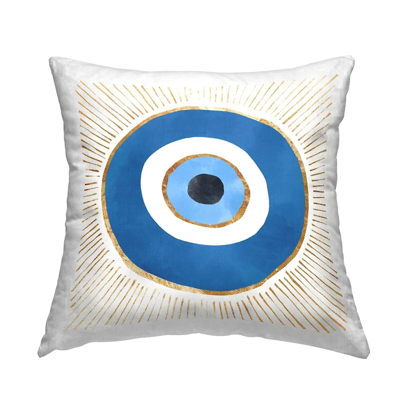 Stupell Industries Blue Spiritual Evil Eye Symbol Pattern Throw Pillow