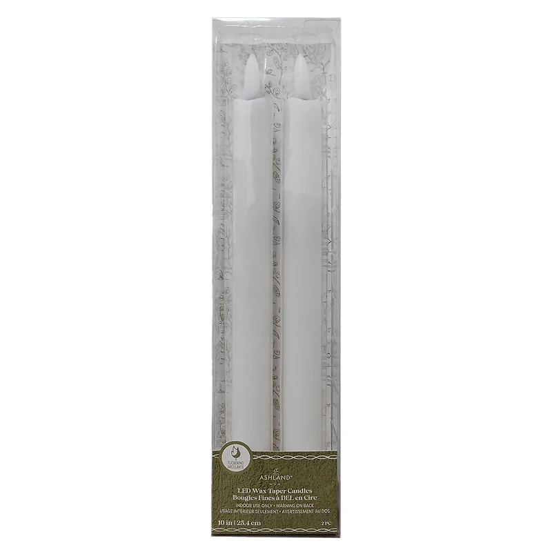 10" Flickering LED Wax Taper Candles