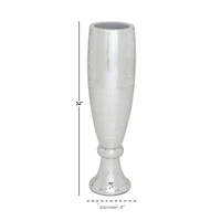 33" Silver Polystone Glam Vase