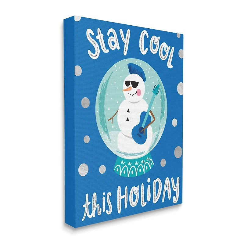 Stupell Industries Stay Cool This Holiday Musician Snowman Canvas Wall Art