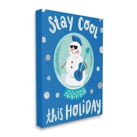 Stupell Industries Stay Cool This Holiday Musician Snowman Canvas Wall Art