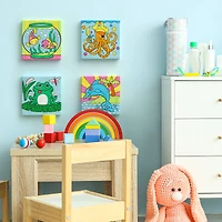Arteza® Kids Canvas Paint Kit, 4 8x8 Canvas with Brushes & Paints Water Creatures
