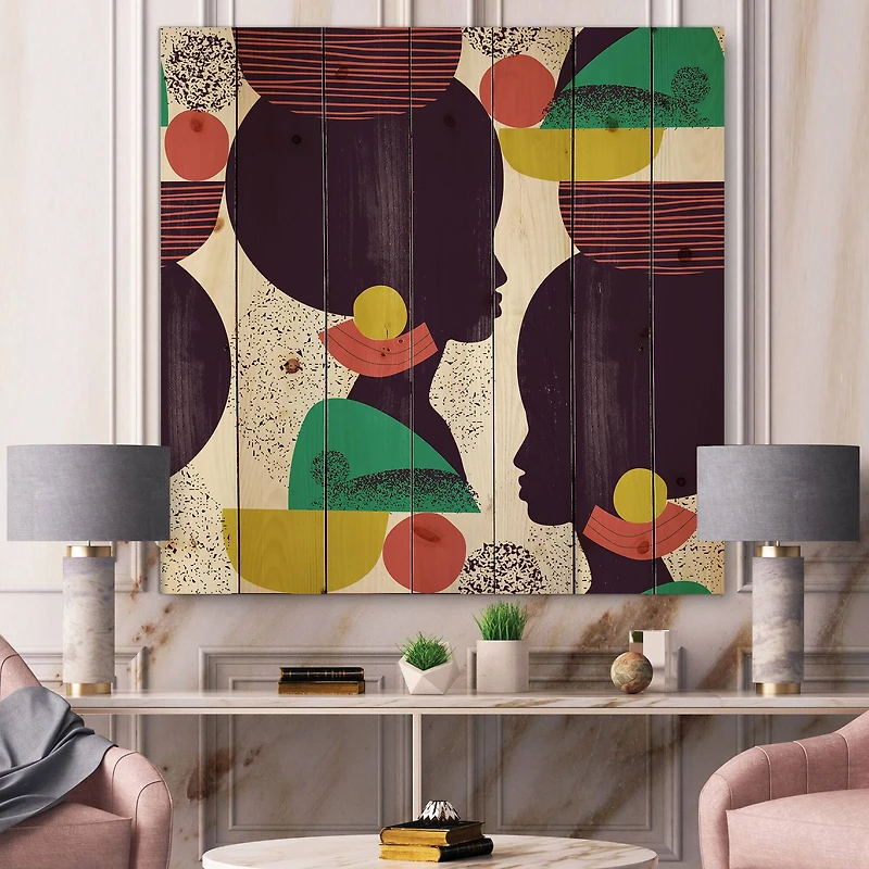 Designart - Ethnic Geometric Silhouette of Afro American III