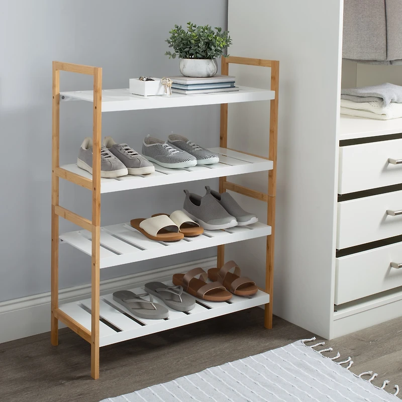 Organize It All Sonora Bamboo 2-Tier Stackable Shoe Racks, 2ct.