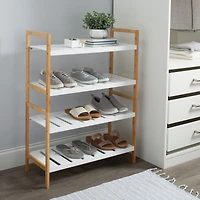 Organize It All Sonora Bamboo 2-Tier Stackable Shoe Racks, 2ct.