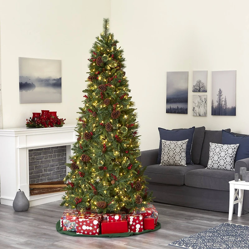 7.5ft. Pre-Lit Norway Mixed Pine Artificial Christmas Tree, Clear LED Lights