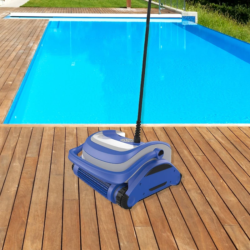 Blue Dual Motor Automatic Wall Climbing Robotic Swimming Pool Cleaner