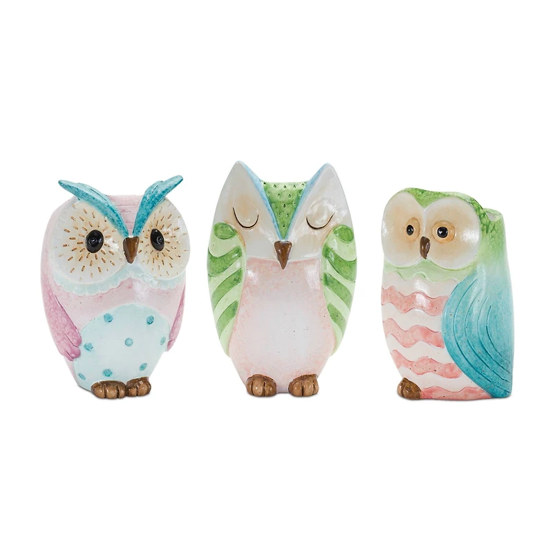 Whimsical Owl Planter Set
