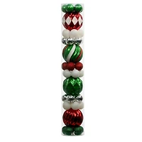 44 Pack 48mm & 120mm Red, White, Green & Silver Shatterproof Ball Ornaments by Ashland®