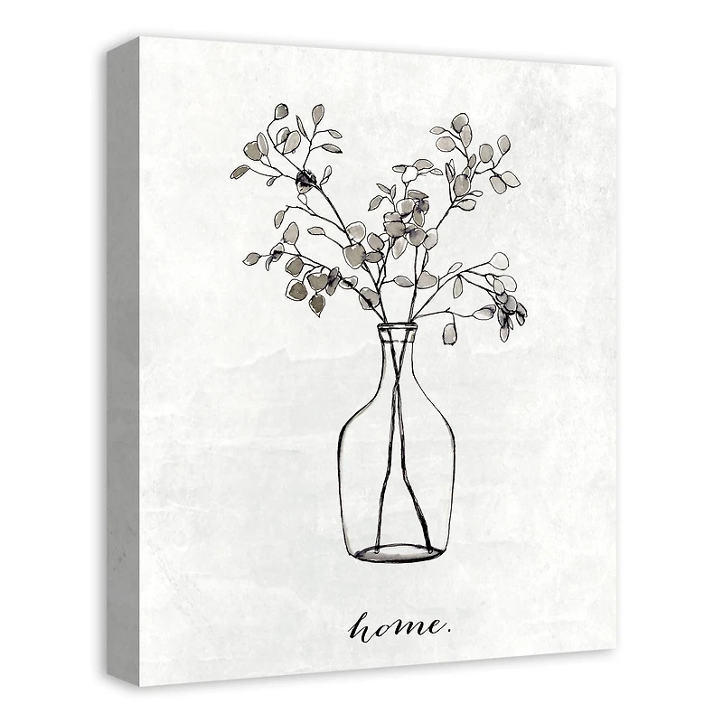 Designs Direct Home Flower Line Drawing Canvas Wall Art