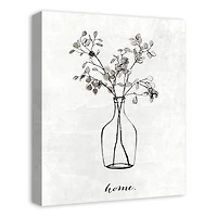 Designs Direct Home Flower Line Drawing Canvas Wall Art