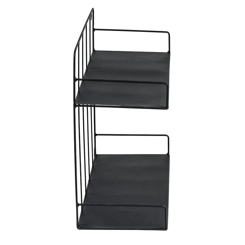 Honey Can Do 2-Tier Large Black Laundry Wall Shelf