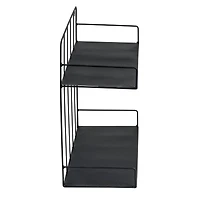 Honey Can Do 2-Tier Large Black Laundry Wall Shelf