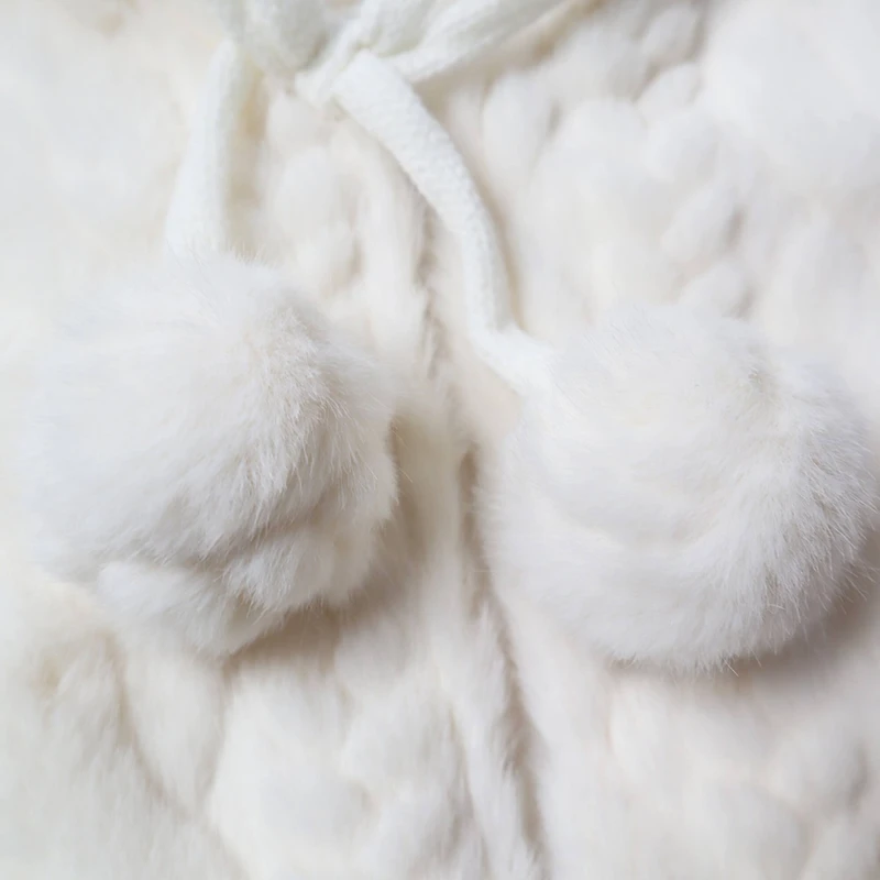 30" White Mini Tree Skirt with Faux Fur Pom Poms by Ashland®