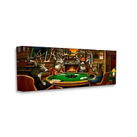 Stupell Industries Deer Animals Playing Poker Table Cabin Lodge Canvas Wall Art