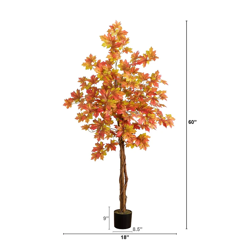 5ft. Deluxe Potted Artificial Autumn Maple Tree