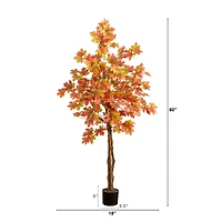 5ft. Deluxe Potted Artificial Autumn Maple Tree