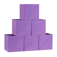 Household Essentials 11" Purple Storage Cubes with Diagonal Lip Handles, 6ct.