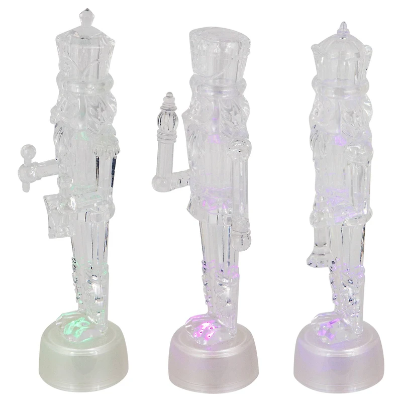 7.5" LED Icy Crystal Nutcracker Christmas Figurine Set