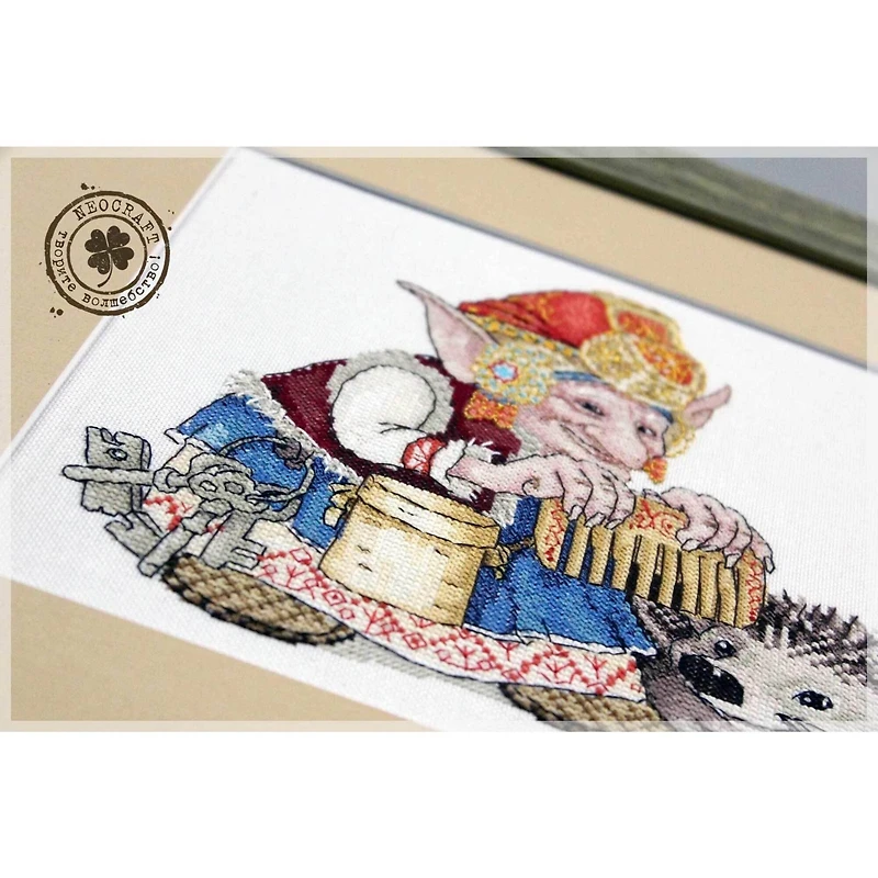 Neocraft Elf With Hedgehog Cross Stitch Kit