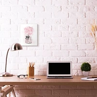 Stupell Industries Pink Flower Perfume Glam Fashion Design Wood Wall Plaque