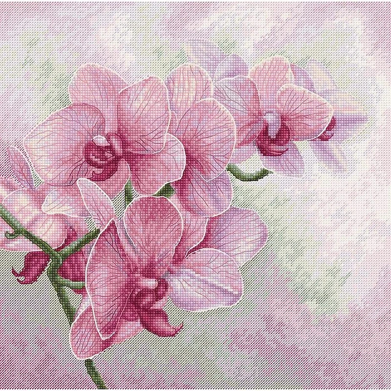 Luca-s Graceful Orchids Counted Cross Stitch Kit