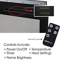 Hastings Home 36" Black Electric Fireplace