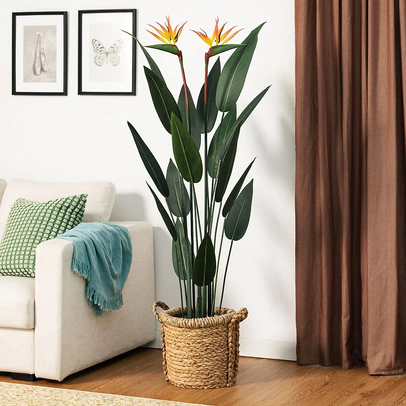 Glitzhome® 5.25ft. Faux Bird of Paradise Plant in Pot